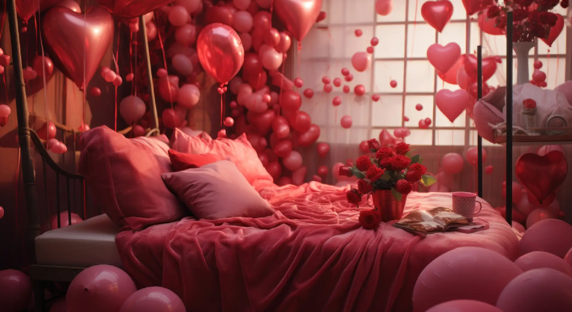 Theme party balloon decoration setup