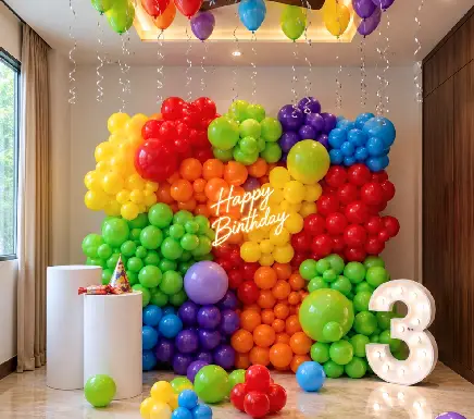 Birthday party balloon decoration